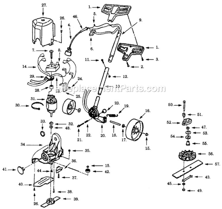 Page A Diagram and Parts List for SE150  Weed Eater Edger